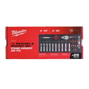 Ложемент с головками хромованими та тріскачкой 1/2'' MILWAUKEE. (28шт) (45х178,5х417мм) для візків №3