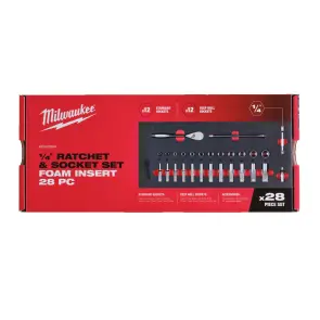 Ложемент с головками хромованими та тріскачкой 1/4'' MILWAUKEE. (28шт) (45х178,5х417мм) для візків №3