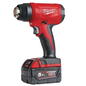 Термоповітродувка акумуляторна MILWAUKEE, M18 BHG-502C (зарядний пристрій M12-18 FC, 2 акумулятори М18 В5 5Аг, аксесуари, кейс) №5