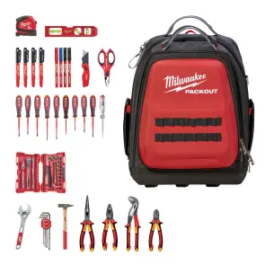 Набір ручного інструменту для електрика (76 одиниць) у рюкзаку PACKOUT MILWAUKEE №1
