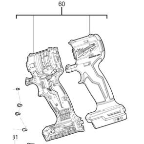 Корпус в зборі для шуруповерта MILWAUKEE M18 BLIDRC №1