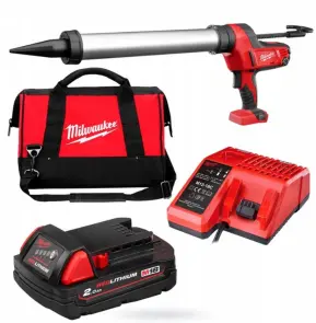 Пістолет для герметиків акумуляторний MILWAUKEE, C18 PCG/600A-201В, 600мл (заряд.пристрій М12-18 С, 1 акумулятор М18 В2 2Аг, алю №2