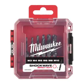 Набір мітчиків-свердел HSS-G MILWAUKEE, (M3/M4/M5/M6/M8/M10) (6шт) пластиковий кейс №4