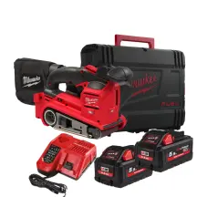 Шлифмашина ленточная аккумуляторная бесщеточная MILWAUKEE, M18 FBTS75-552X (зарядное устройство M12-18 FC., 2 аккумулятора М18 HВ5.5 5