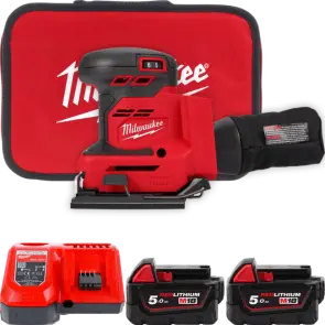Шліфмашина вібраційна акумуляторна MILWAUKEE, M18 BQSS-502B, 113х104мм (зарядний пристрій М12-18 С, 2 акумулятори М18 В5 5Аг, су №1