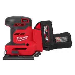 Шліфмашина вібраційна акумуляторна MILWAUKEE, M18 BQSS-502B, 113х104мм (зарядний пристрій М12-18 С, 2 акумулятори М18 В5 5Аг, су №5