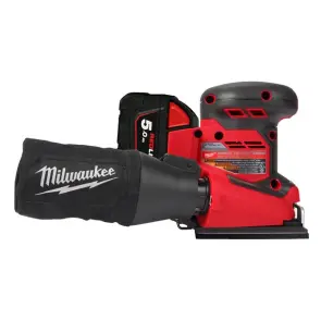 Шліфмашина вібраційна акумуляторна MILWAUKEE, M18 BQSS-502B, 113х104мм (зарядний пристрій М12-18 С, 2 акумулятори М18 В5 5Аг, су №6