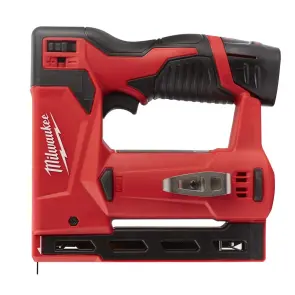 Степлер акумуляторний MILWAUKEE, M12 BST-202X (зарядний пристрій С12 С, 2 акумулятори М12 В2 2Аг, кліпса для ременя, HD кейс) №10