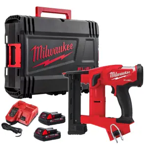 Степлер скобозабивний акумуляторний завужений безщітковий MILWAUKEE, M18 FNCS18GS-202X, скоба 9,5-38мм (зарядний пристрій M12-18 №1