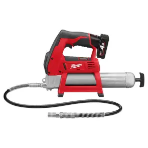 Шприц для смазки аккумуляторный MILWAUKEE, M12 GG-401B (зарядное устройство, 1 аккумулятор М12 В4 4Ач, алюминиевая туба, сумка) №4
