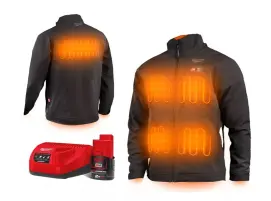 Куртка з підігрівом MILWAUKEE, M12 HJBL5-0(XXXL), чорна (розмір XXXL) (+зар.пр., 1 акум.Х 2Аг) в магазині TVOE