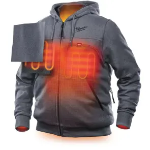Куртка (толстовка) з електропідігрівом акумуляторна MILWAUKEE, M12 HH GREY3-0 (XXL), сіра №2