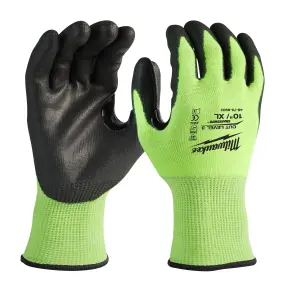 Рукавиці робочі сигнальні Hi-Vis MILWAUKEE, з опором порізам 3/C рівня, розмір 8/M, (144 пари) №2