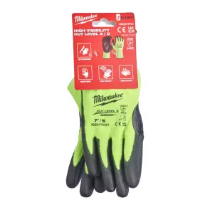 Рукавиці робочі сигнальні Hi-Vis MILWAUKEE. з опором порізам 3/С рівня, розмір 7/S, (144 пари) №2