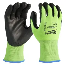 Рукавиці робочі сигнальні Hi-Vis MILWAUKEE, з опором порізам 2/B рівня, розмір 7/S купити