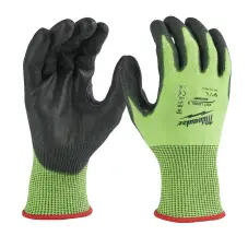 Перчатки рабочие сигнальные Hi-Vis MILWAUKEE, с сопротивлением порезам 5/E уровня, размер 9/L