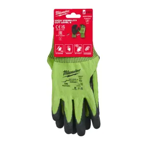 Рукавиці робочі сигнальні Hi-Vis MILWAUKEE, з опором порізам 5/E рівня, розмір 8/M №2