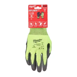 Рукавиці робочі сигнальні Hi-Vis MILWAUKEE, з опором порізам 5/E рівня, розмір 7/S №2