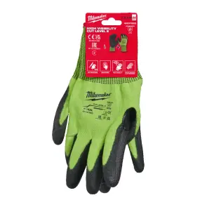 Рукавиці робочі сигнальні Hi-Vis MILWAUKEE, з опором порізам 5/E рівня, розмір 11/XXL №2