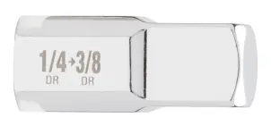 Перехідник хромований для головок MILWAUKEE, з квадрата 1/4'' на 3/8'' квадрат №1
