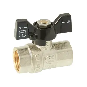 Кран шаровой ITAL PN40 1/2" вн.-вн., бабочка, никель №1