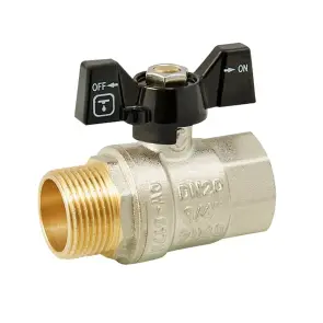 Кран кульовий ITAL PN40 3/4" вн.-зов., метелик, нікель №1