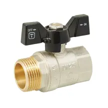 Кран шаровой ITAL PN40 1" вн.-нар., бабочка, никель