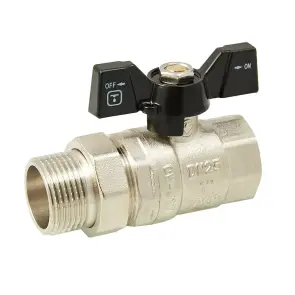 Кран шаровой с полусгоном ITAL PN40 1", прямой, никель №1