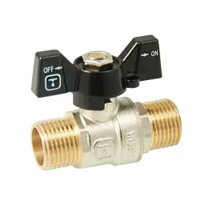 Кран шаровой ITAL PN40 1/2" нар.-нар., бабочка, никель №1
