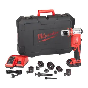 Пробойник гидравлический для отверстий аккумуляторный FORCE LOGIC MILWAUKEE M18 HKP-201CA (зарядное устройство М12-18 С, 1 аккумулятор М №1