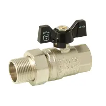 Кран шаровой с полусгоном ITAL PN40 3/4", прямой, никель
