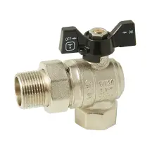 Кран кульовий з напівзгоном ITAL PN40 3/4", кутовий, нікель