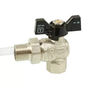 Кран шаровой с полусгоном ITAL PN40 1/2", угловой, никель №1