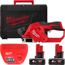 Рубанок акумуляторний безщітковий MILWAUKEE, M12 BLP-402X (зарядний пристрій С12, 2 акумулятори М12 В4 4Аг, HDкейс)