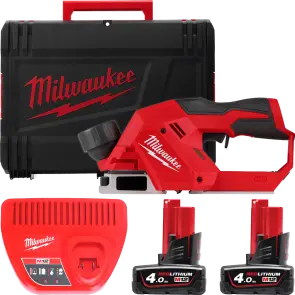 Рубанок аккумуляторный бесщеточный MILWAUKEE, M12 BLP-402X (зарядное устройство С12, 2 аккумулятора М12 В4 4Ач, HDкейс) №1