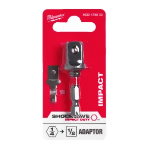 Перехідник ударний ShW MILWAUKEE, з 1/4'' Hex на 1/2'' квадратний хвостовик №2