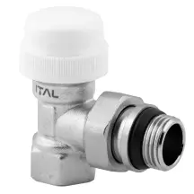 Клапан радіаторний ITAL 1/2" термостатичний, кутовий, нікель