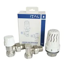 Комплект радіаторний ITAL 1/2" кутовий термостатичний