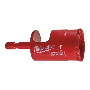 Коронка алмазна Diamond Plus MILWAUKEE, діаметр 25мм (1/4'' Hex) (свердління з водою) (заміна на 4932498350) №1