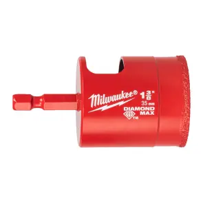 Коронка алмазна Diamond Plus/Max MILWAUKEE, діаметр 35,0мм (1/4'' Hex) (свердління з водою) №1