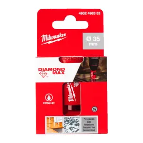 Коронка алмазна Diamond Plus/Max MILWAUKEE, діаметр 35,0мм (1/4'' Hex) (свердління з водою) №2