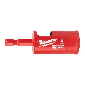 Коронка алмазна Diamond Plus/Max MILWAUKEE, діаметр 22,0мм (1/4'' Hex) (свердління з водою) №1