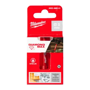 Коронка алмазна Diamond Plus/Max MILWAUKEE, діаметр 5,0мм (1/4'' Hex) (свердління з водою) №2