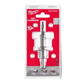 Коронка Holesaw TCT MILWAUKEE, для стали/нержавеющей стали, диаметр 16мм №2