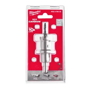 Коронка Holesaw TCT MILWAUKEE, для стали/нержавеющей стали, диаметр 24мм №2