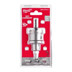 Коронка Holesaw TCT MILWAUKEE, для стали/нержавеющей стали, диаметр 38мм №2