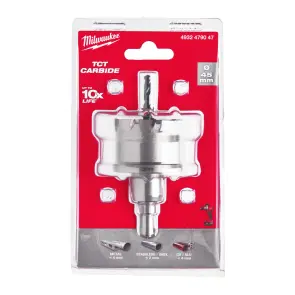 Коронка Holesaw TCT MILWAUKEE, для стали/нержавеющей стали, диаметр 45мм №2