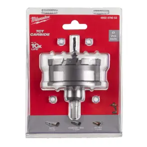 Коронка Holesaw TCT MILWAUKEE, для сталі/нержавіючої сталі, діаметр 70мм №2