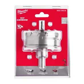 Коронка Holesaw TCT MILWAUKEE, для сталі/нержавіючої сталі, діаметр 80мм №2
