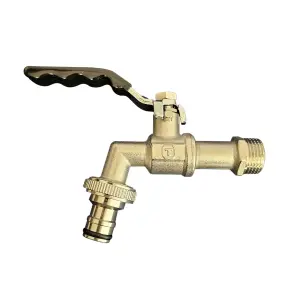 Кран водоразборный со штуцером ITAL PN40 1/2", никель №1